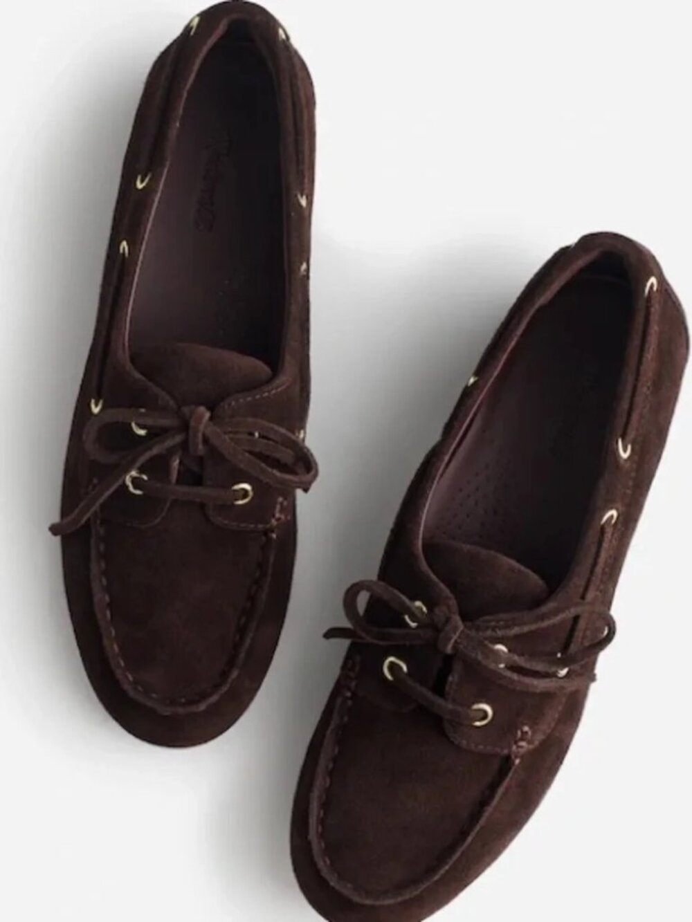 Madewell Jamie Boat Shoe Dark‎ Carob Suede Leather Extra Laces Size 8 NEW